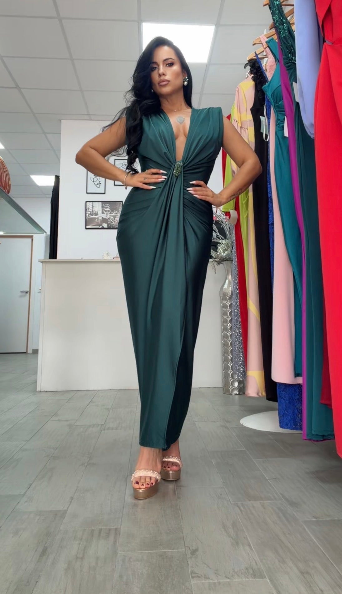 VESTIDO TIFANI VERDE ESMERALDA