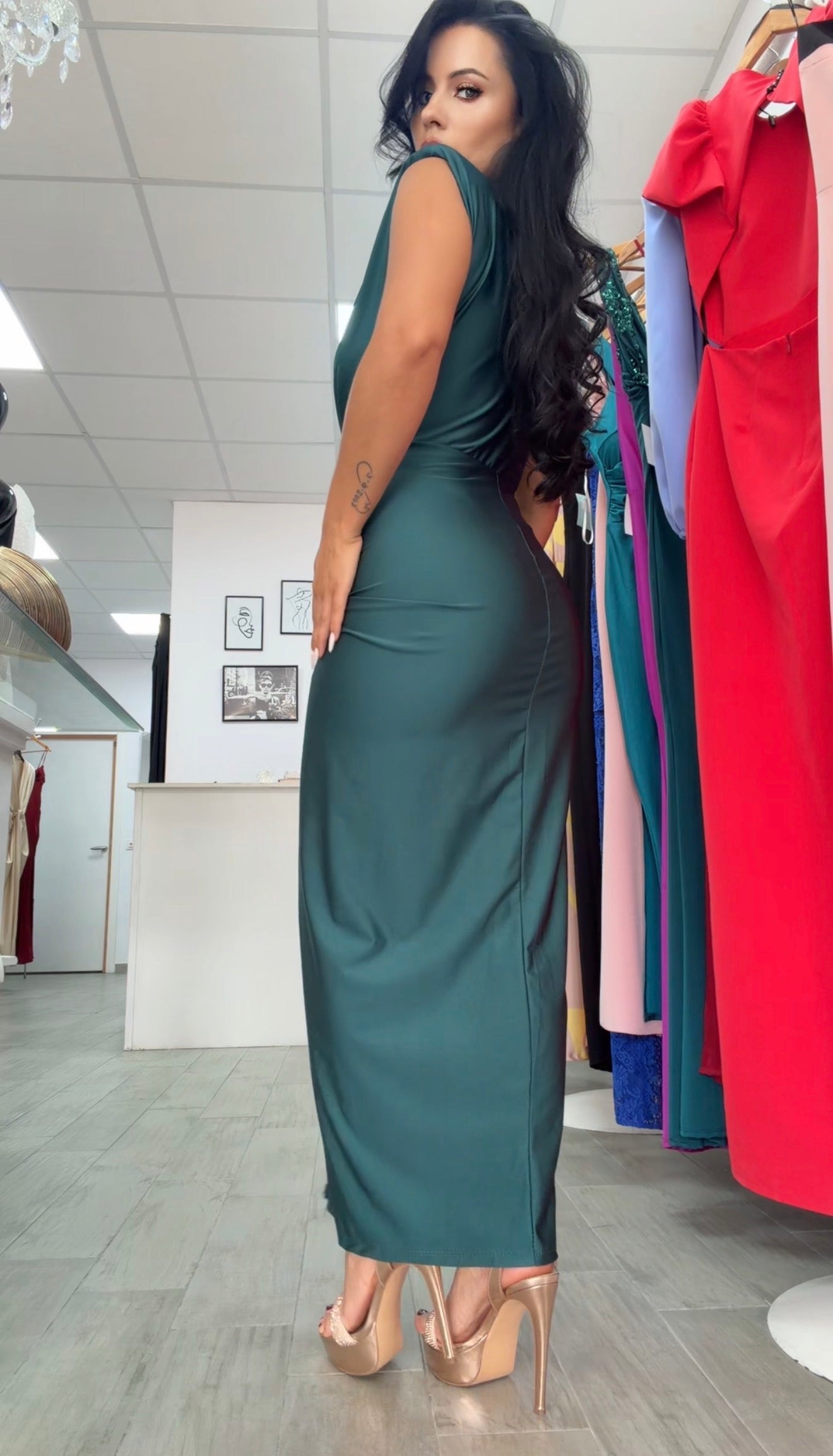 VESTIDO TIFANI VERDE ESMERALDA