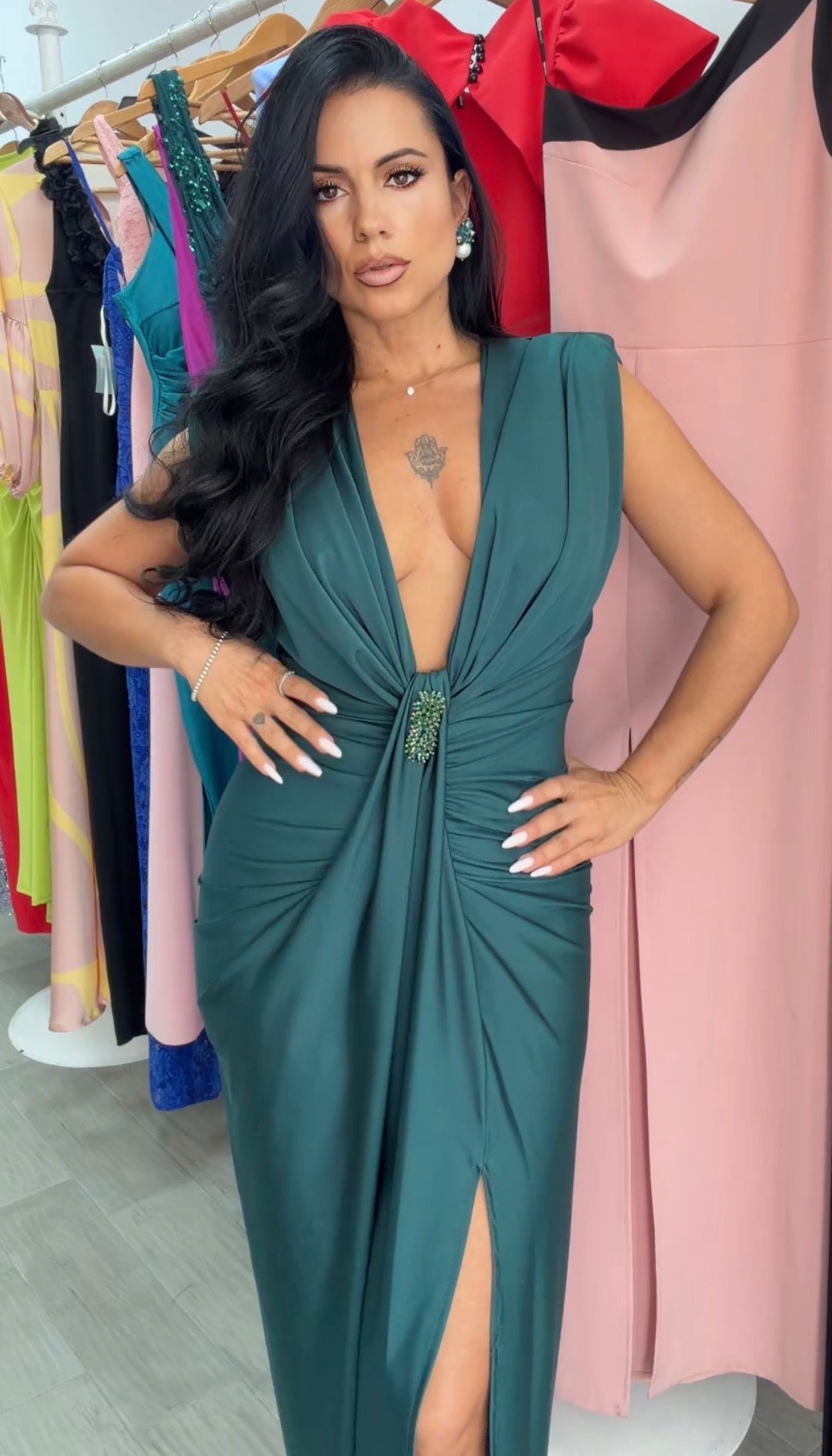 VESTIDO TIFANI VERDE ESMERALDA