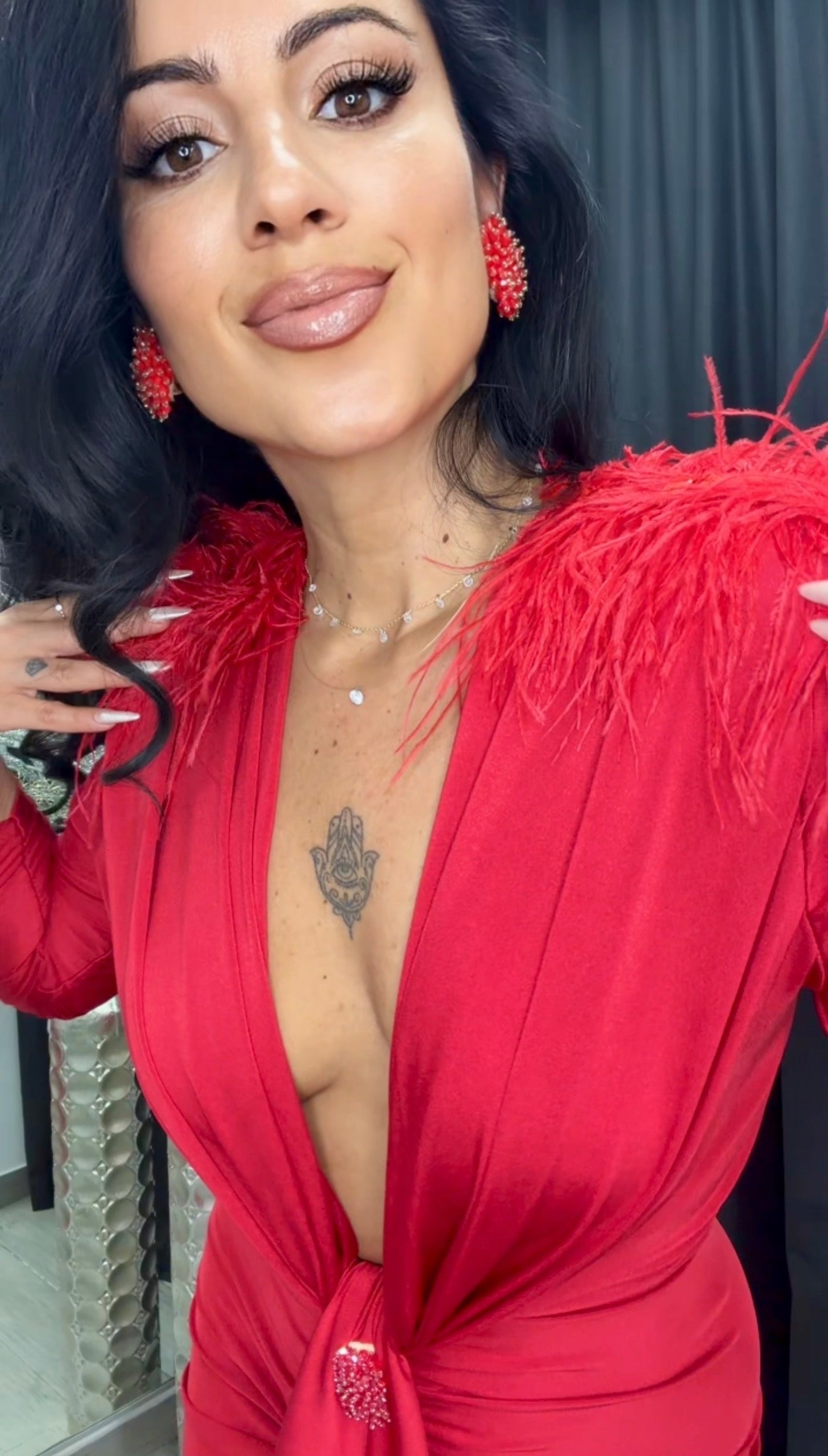 VESTIDO CARINA ROJO VINO