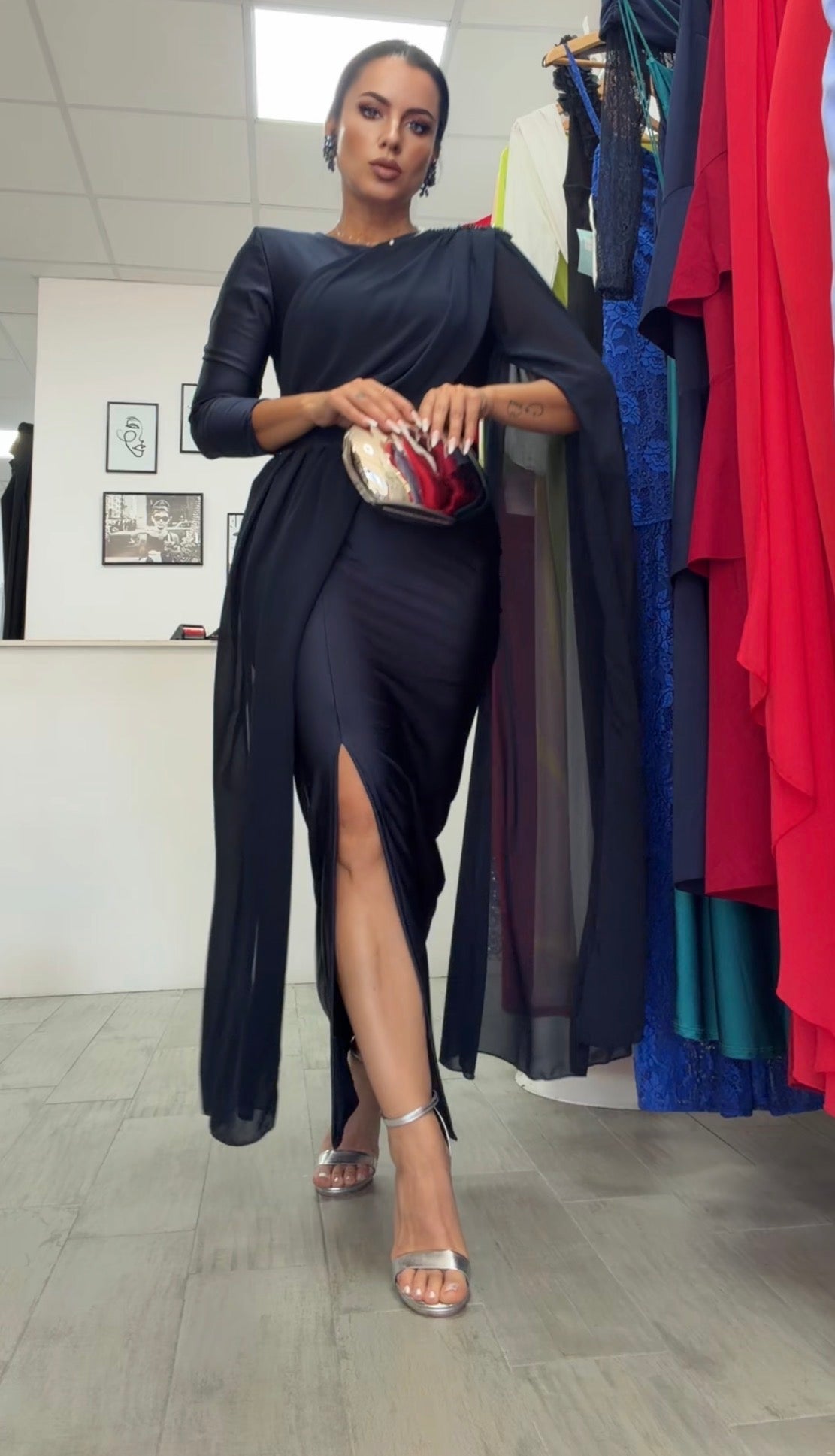 VESTIDO EGIPCIO AZUL MARINO