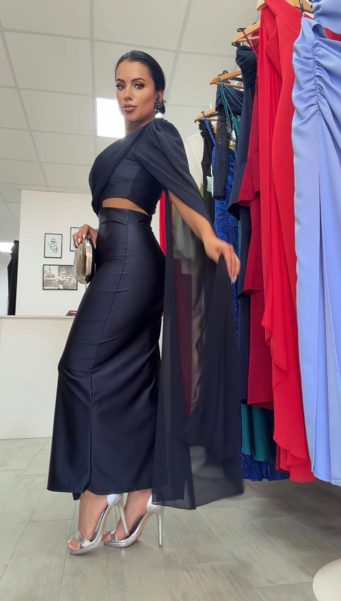 VESTIDO EGIPCIO AZUL MARINO