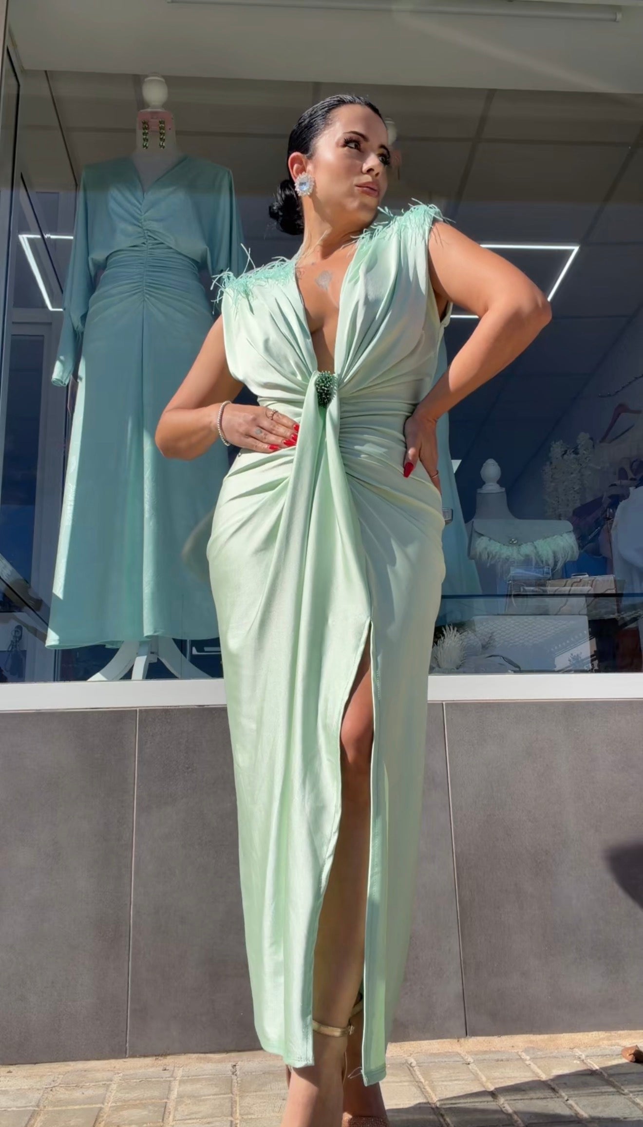 VESTIDO CARINA VERDE MENTA