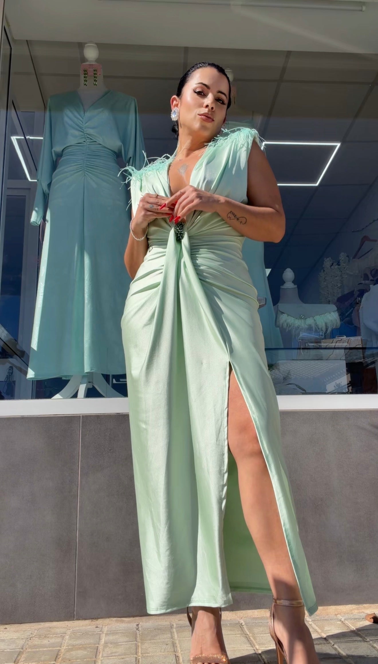 VESTIDO CARINA VERDE MENTA