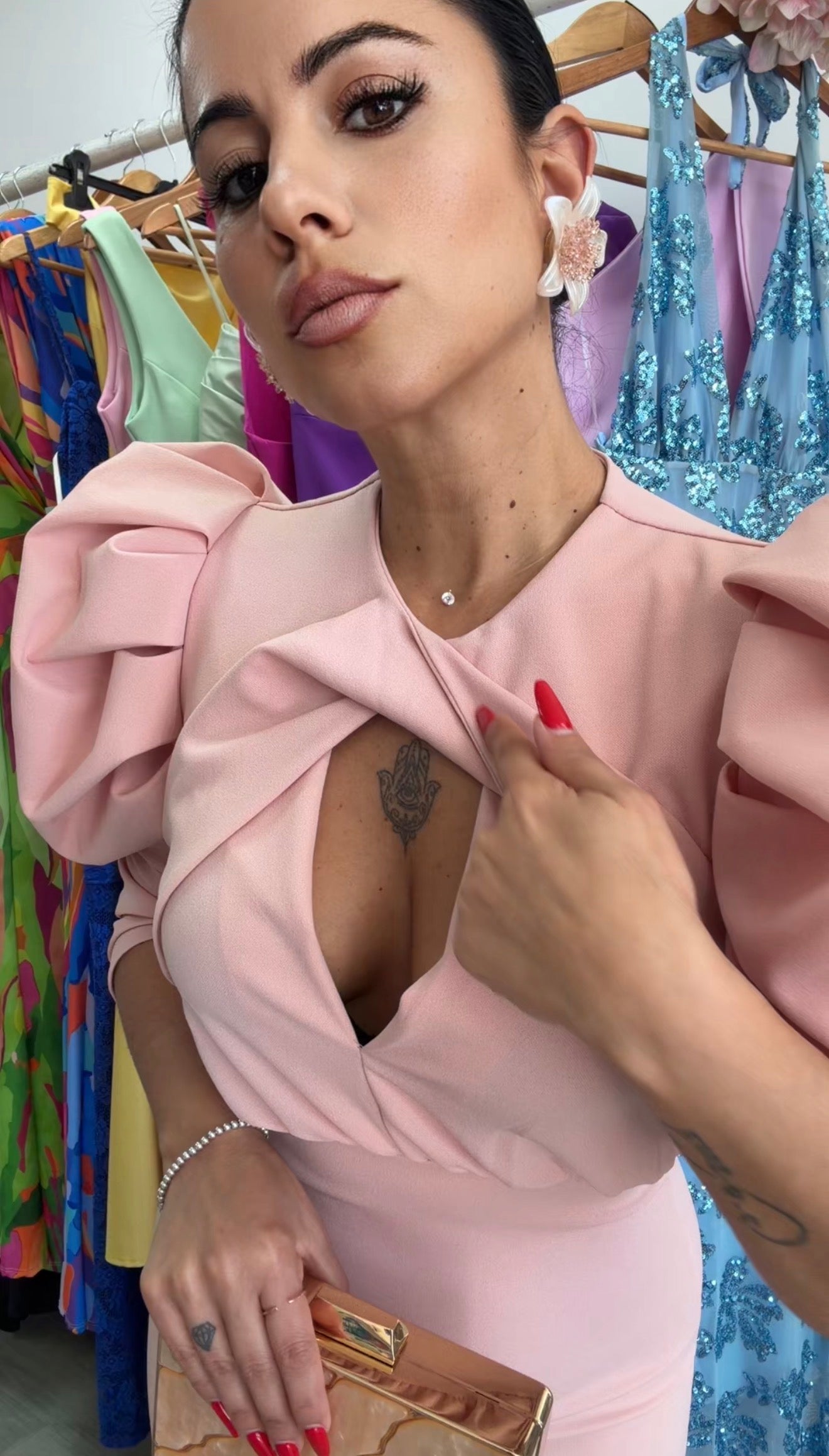 VESTIDO CARLOTA ROSA MAQUILLAJE