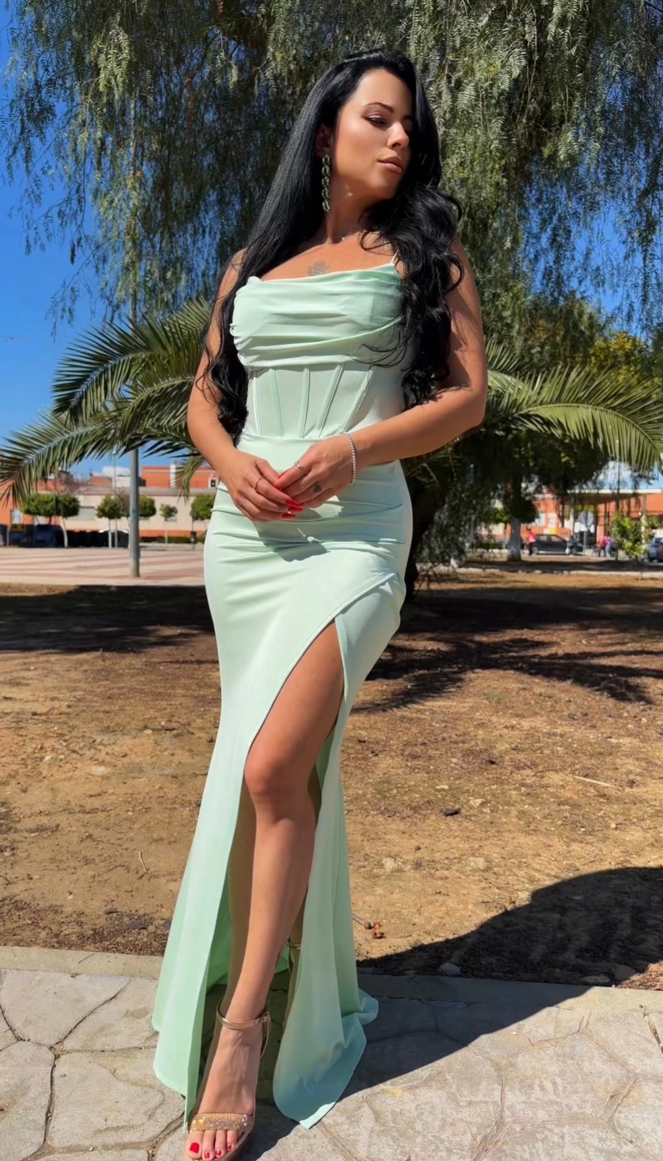 VESTIDO YASMINA VERDE MENTA