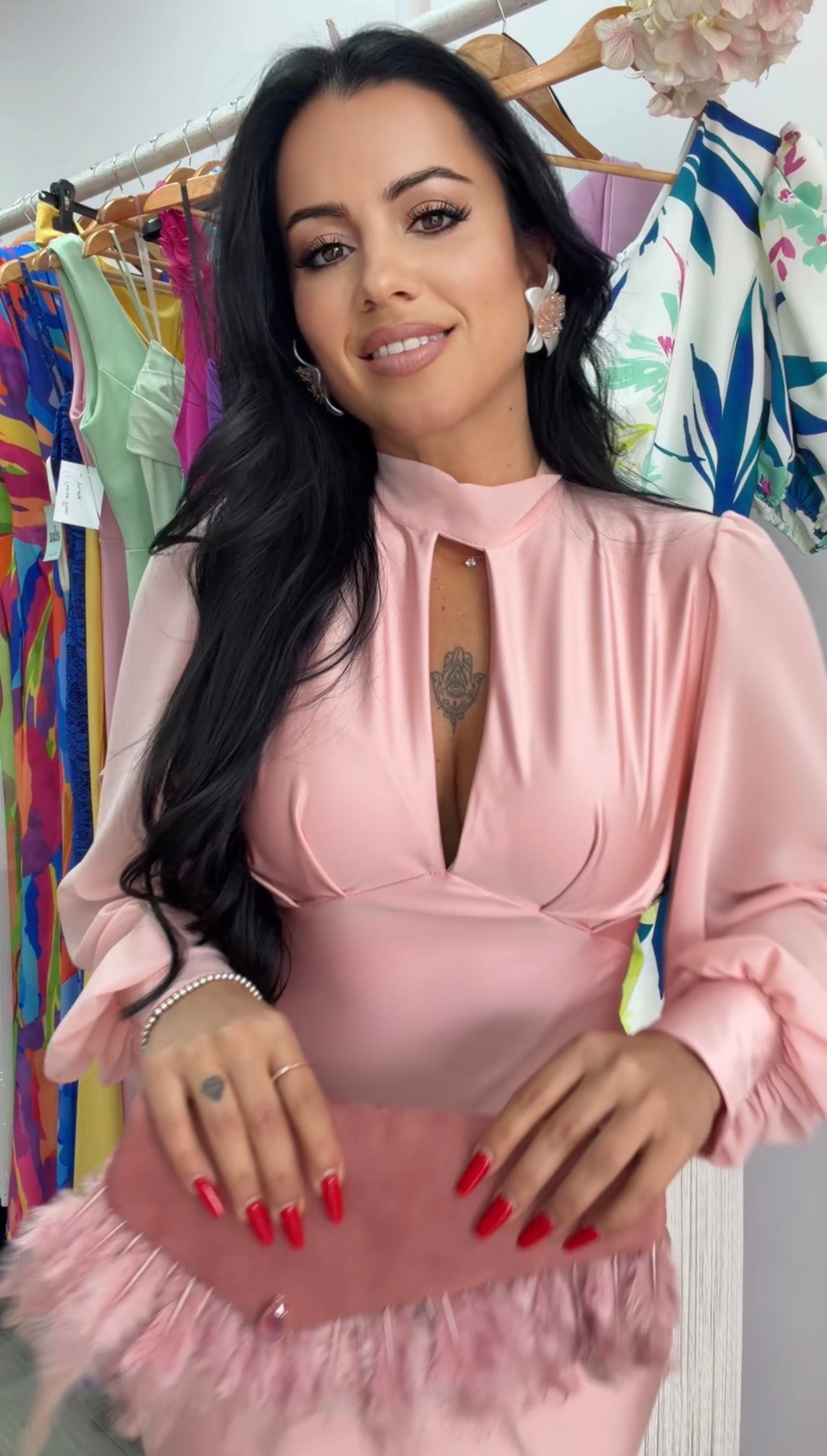 VESTIDO LIDIA ROSA MAQUILLAJE