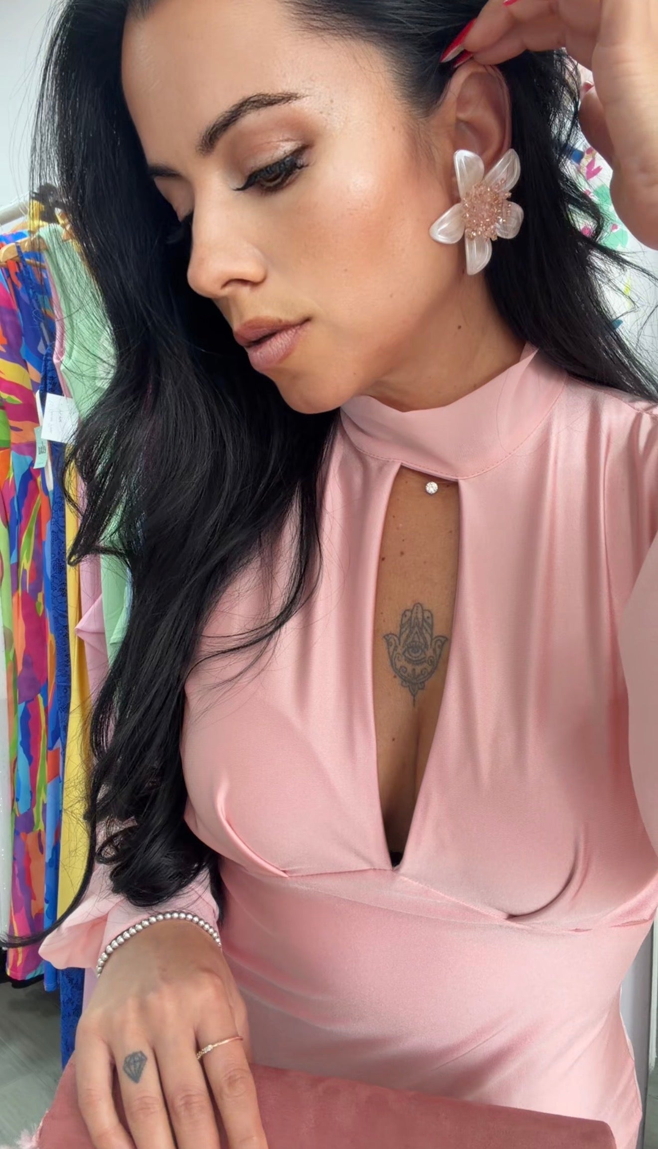 VESTIDO LIDIA ROSA MAQUILLAJE