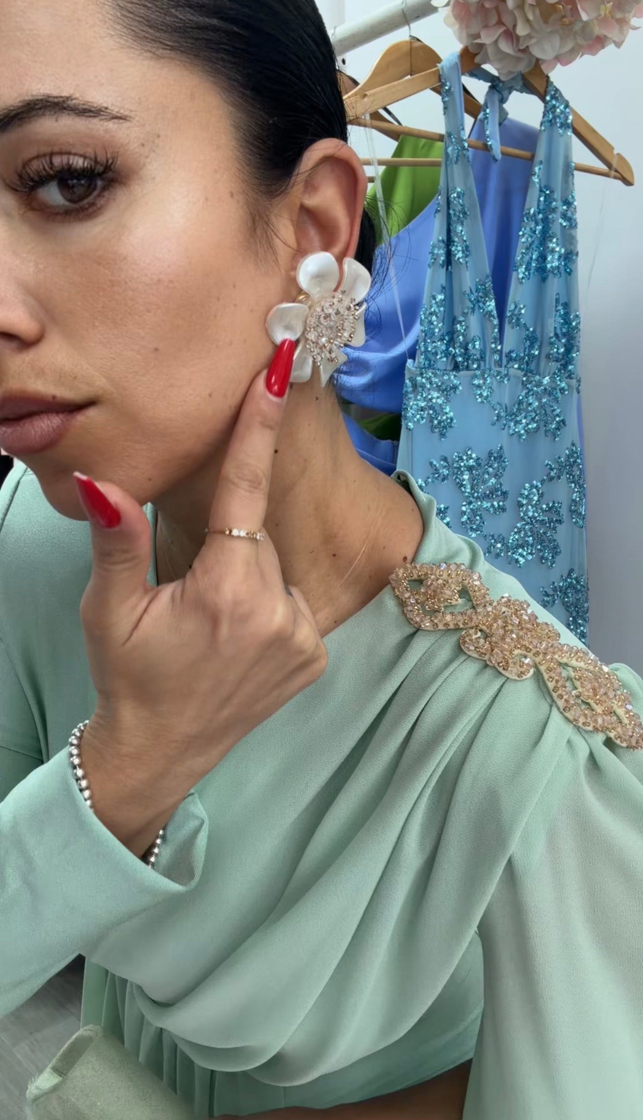 VESTIDO EGIPCIO VERDE MENTA