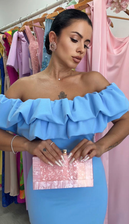 VESTIDO MÉXICO AZUL CIELO