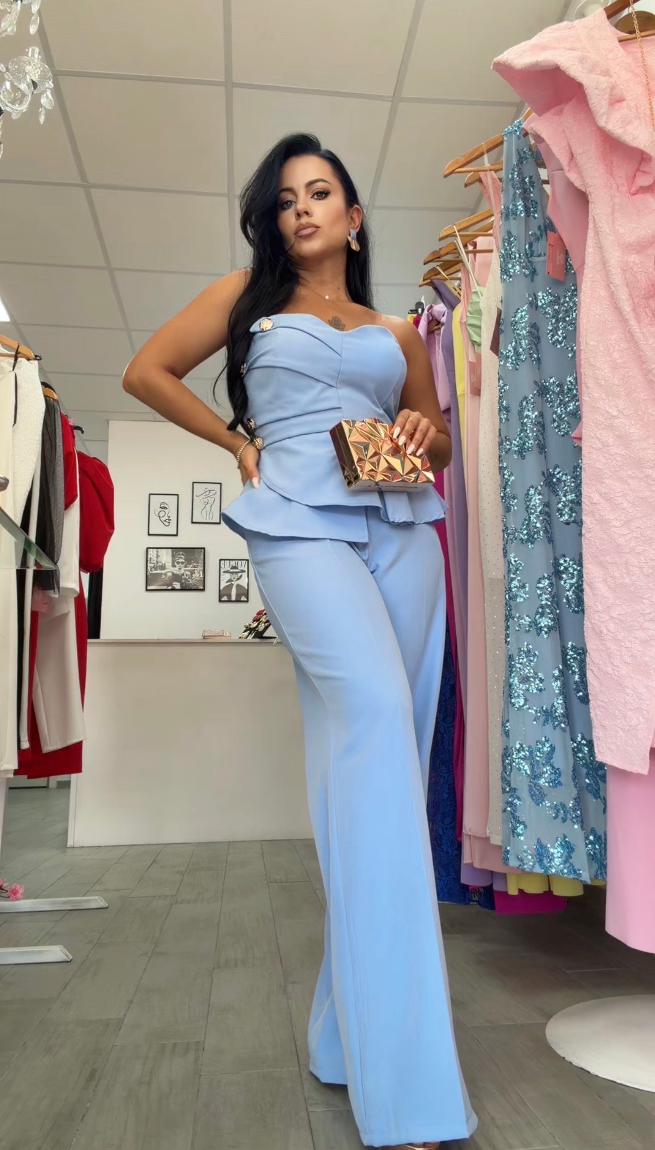 CONJUNTO ALICIA AZUL CIELO