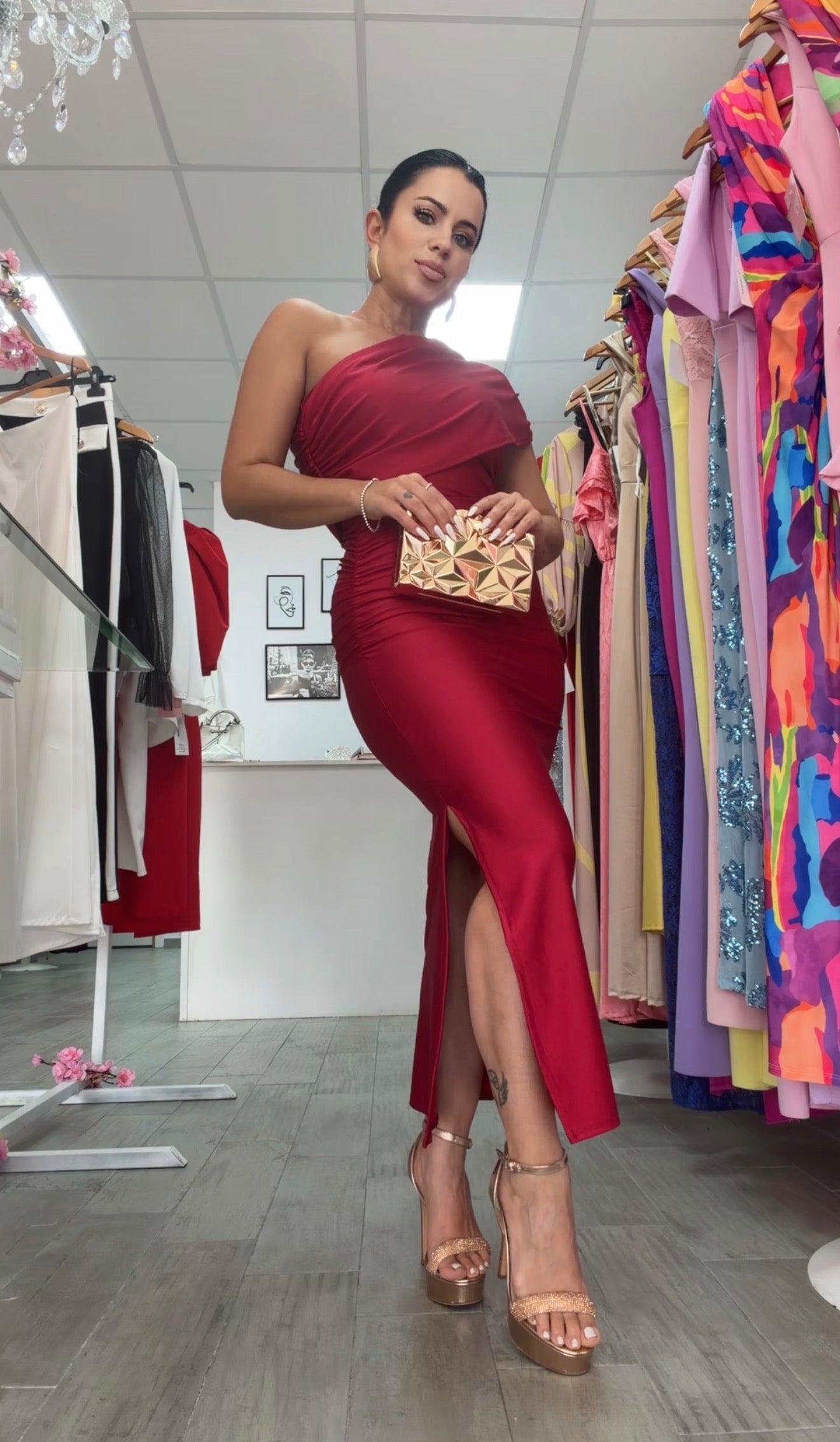 VESTIDO IRIS ROJO TINTO